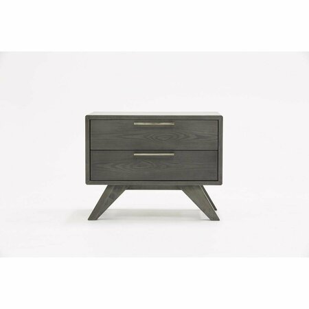 HOMEROOTS Modern Gray Wash Nightstand with Two Drawers, Gray Wash 473010